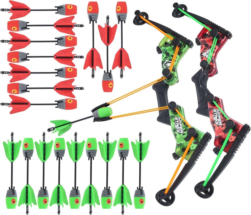 Zing HyperStrike Dominator Bow Battle Pack - 2 Dominator Bows, 20 Zonic Whistle Arrows, 2 Sets of Bungee Replacements, 2 Shoulder Straps and 4 Arrow Holders - Long Range Outdoor Play, Ages 14 and Up - Image 1